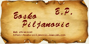 Boško Piljanović vizit kartica